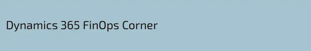 Dynamics 365 FinOps Corner